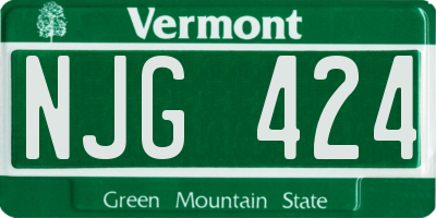 VT license plate NJG424