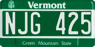 VT license plate NJG425