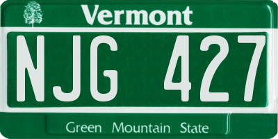 VT license plate NJG427