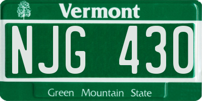 VT license plate NJG430