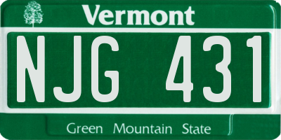 VT license plate NJG431