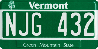 VT license plate NJG432