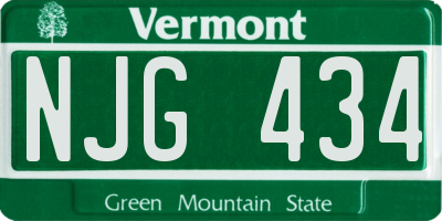 VT license plate NJG434
