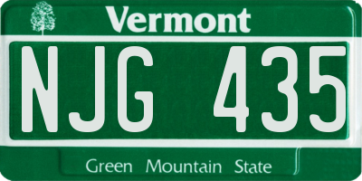 VT license plate NJG435