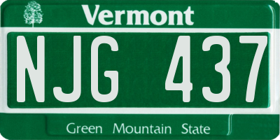 VT license plate NJG437