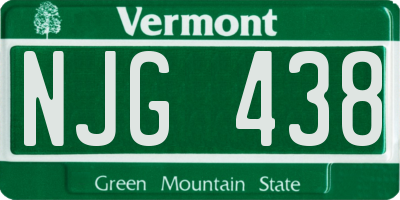 VT license plate NJG438