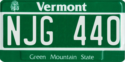 VT license plate NJG440
