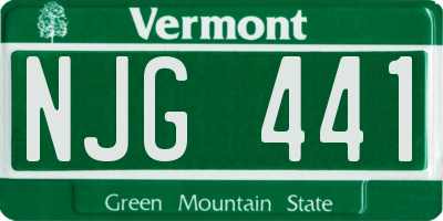 VT license plate NJG441