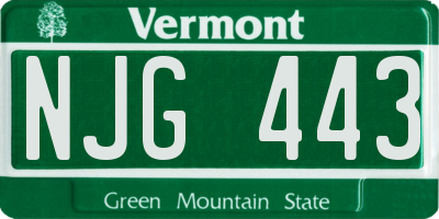 VT license plate NJG443