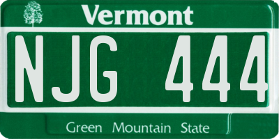 VT license plate NJG444