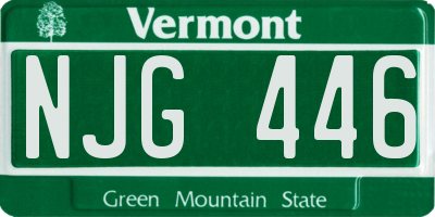 VT license plate NJG446