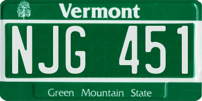 VT license plate NJG451