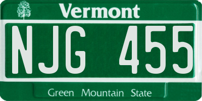 VT license plate NJG455