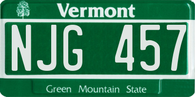 VT license plate NJG457