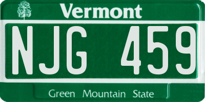 VT license plate NJG459