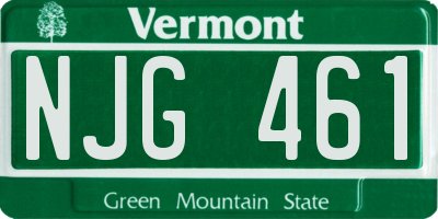 VT license plate NJG461