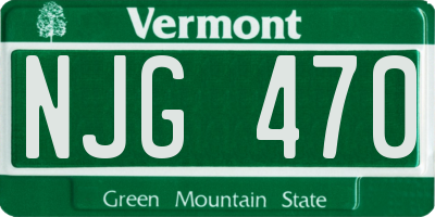 VT license plate NJG470