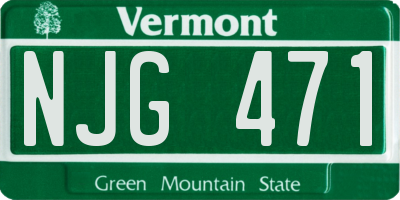 VT license plate NJG471
