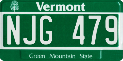 VT license plate NJG479