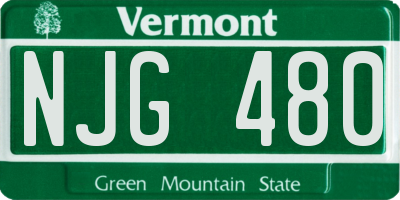 VT license plate NJG480
