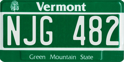 VT license plate NJG482