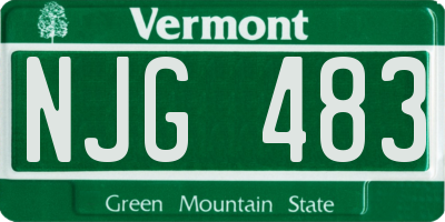 VT license plate NJG483