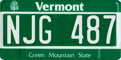 VT license plate NJG487