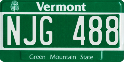 VT license plate NJG488