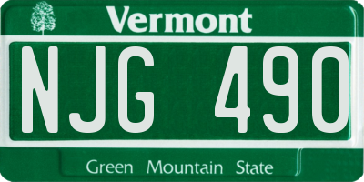 VT license plate NJG490