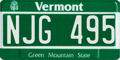 VT license plate NJG495