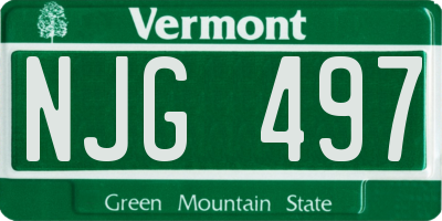 VT license plate NJG497