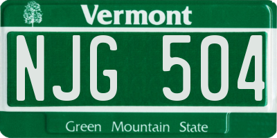 VT license plate NJG504