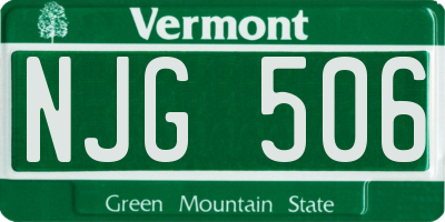 VT license plate NJG506