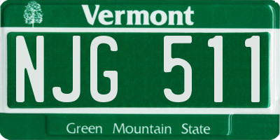 VT license plate NJG511