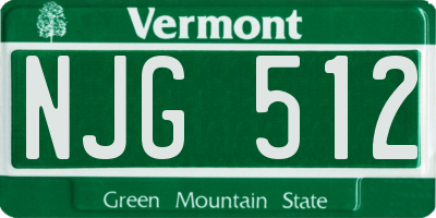 VT license plate NJG512