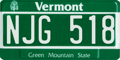 VT license plate NJG518