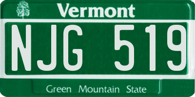 VT license plate NJG519