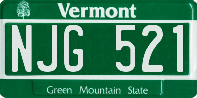 VT license plate NJG521