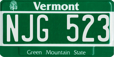 VT license plate NJG523