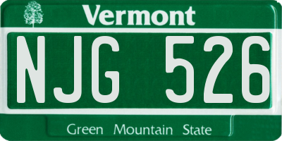 VT license plate NJG526