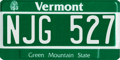 VT license plate NJG527