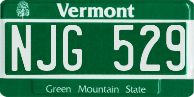 VT license plate NJG529