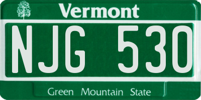 VT license plate NJG530
