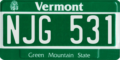 VT license plate NJG531