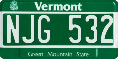 VT license plate NJG532