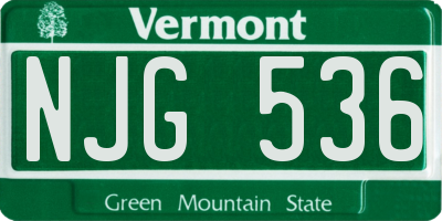 VT license plate NJG536