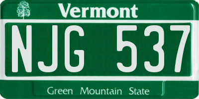 VT license plate NJG537