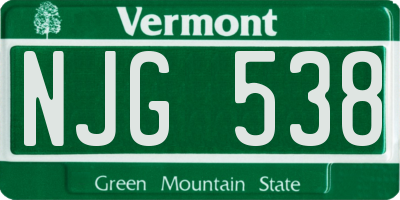 VT license plate NJG538