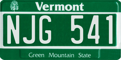 VT license plate NJG541
