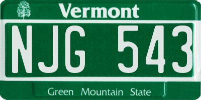 VT license plate NJG543